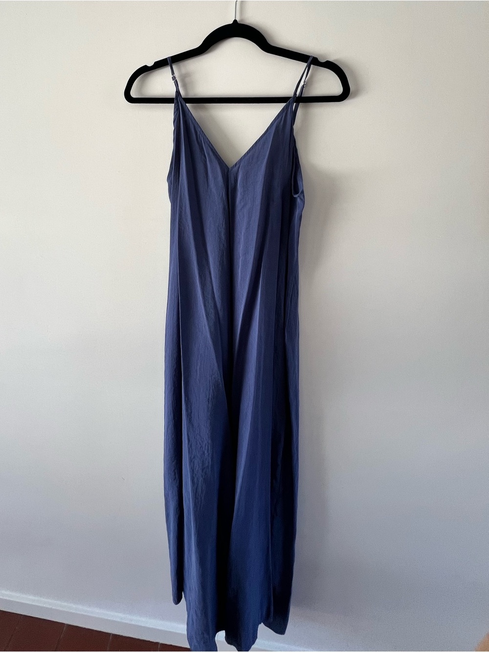 Zara Navy Blue Slip Dress with Thin Straps